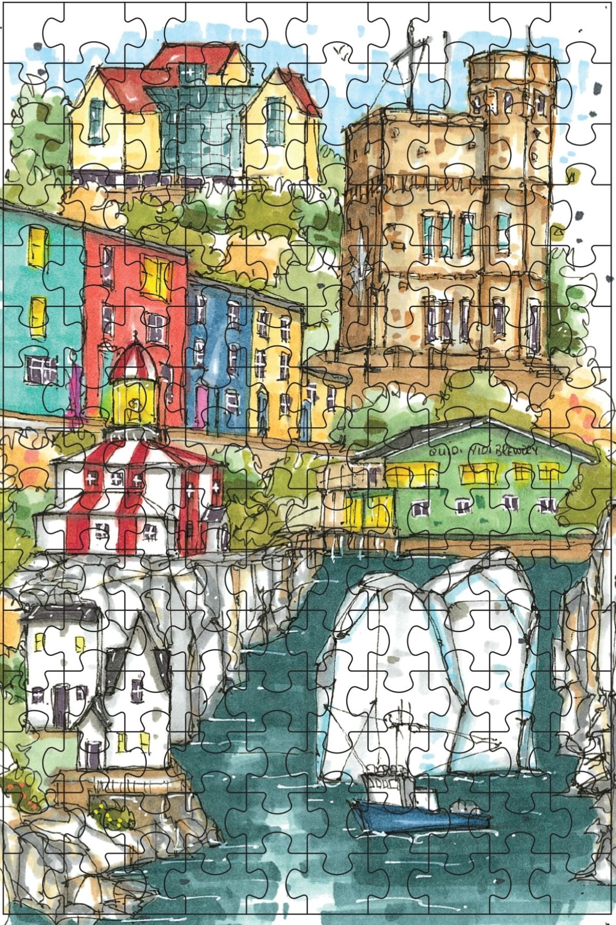 DTSP007 Newfoundland & Labrador - Mini Luxury Puzzle - Downtown Sketcher