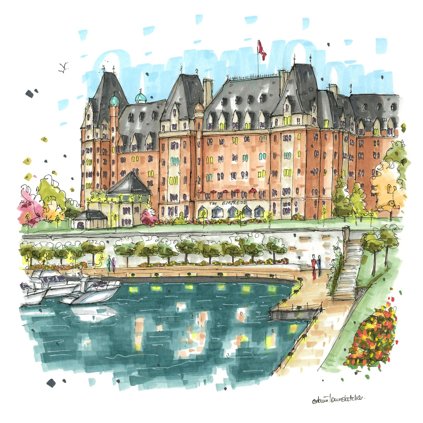 Empress Hotel Waterfront, Victoria, Greeting Card