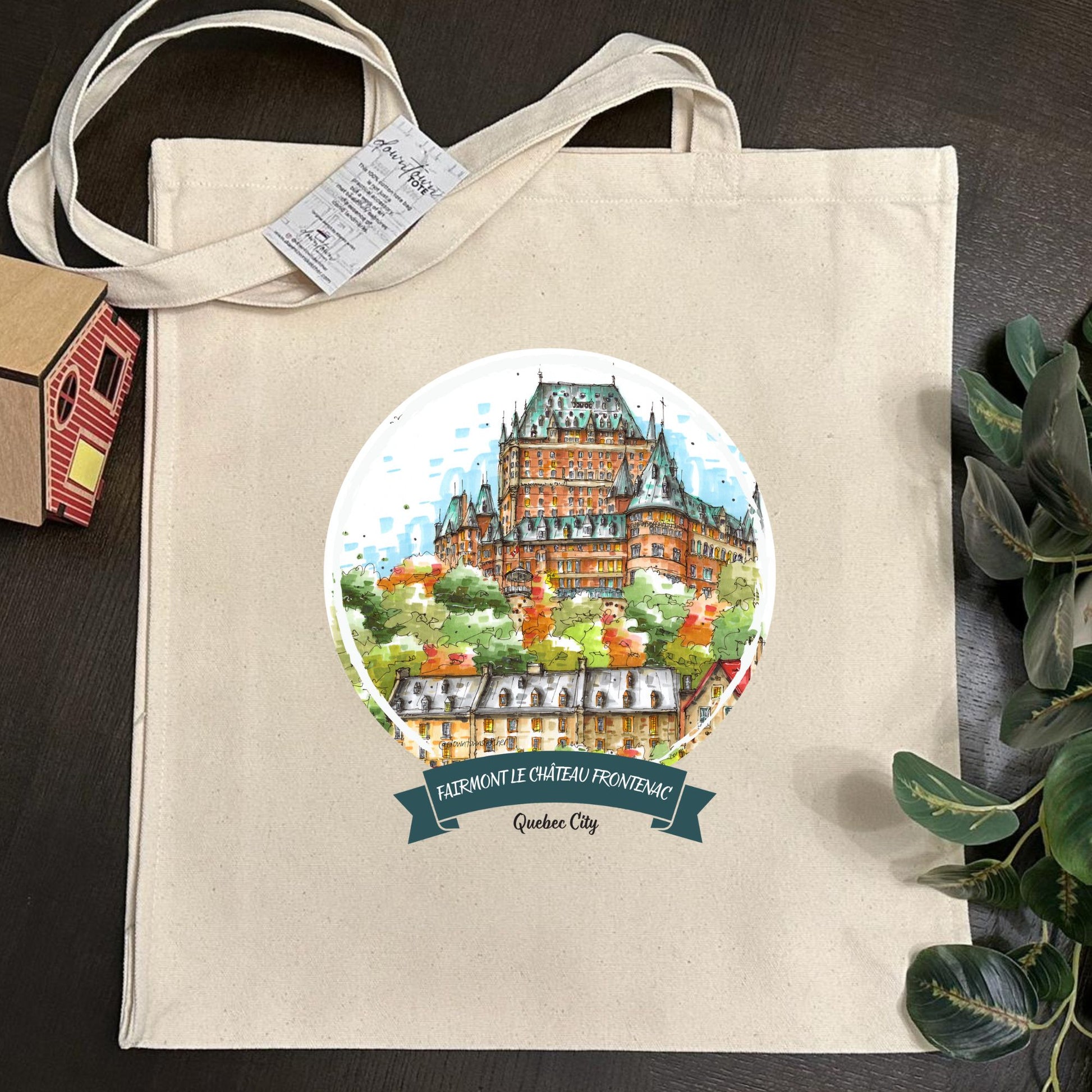 Fairmont Le Château Frontenac Quebec City - Tote Bag  - Downtown Sketcher - Tall - Downtown Tote - Downtown Sketcher