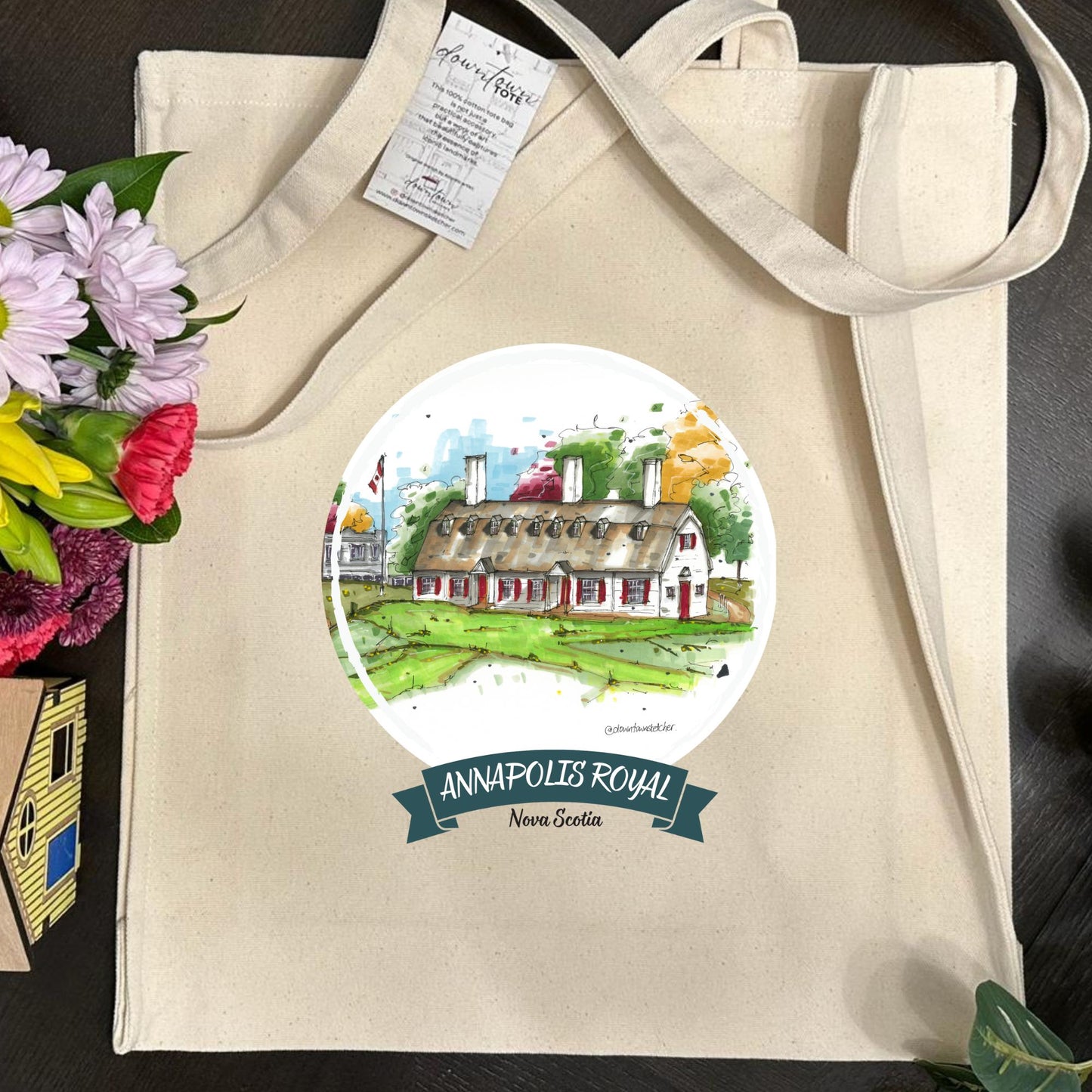 Fort Anne National Historic Site Annapolis Royal - Tall - Downtown Tote - Downtown Sketcher