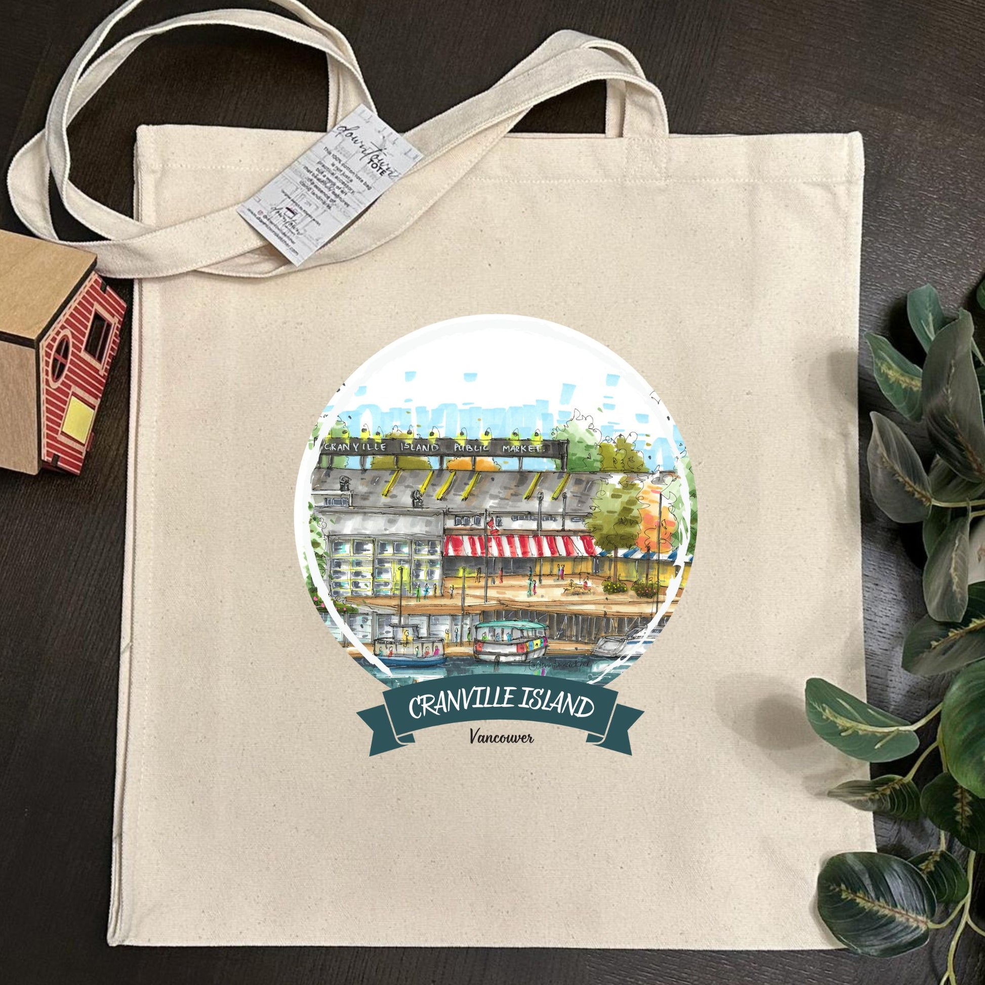 Granville Island Public Market, Vancouver - Downtown Tote Tall- Downtown Sketcher
