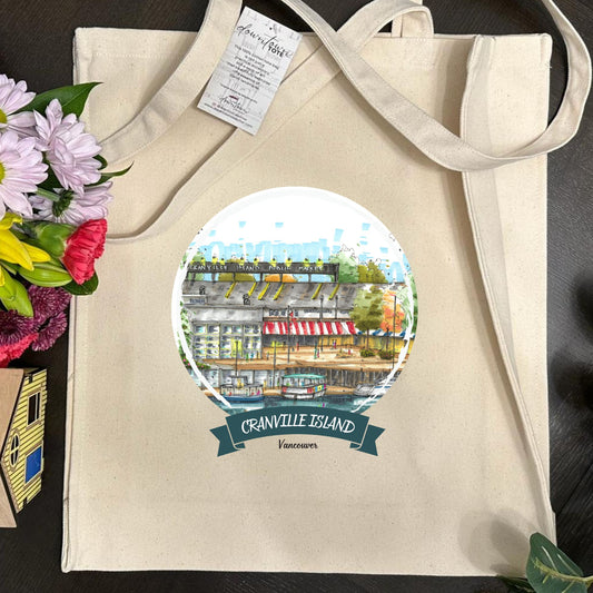 Granville Island Public Market, Vancouver - Downtown Tote Tall- Downtown Sketcher