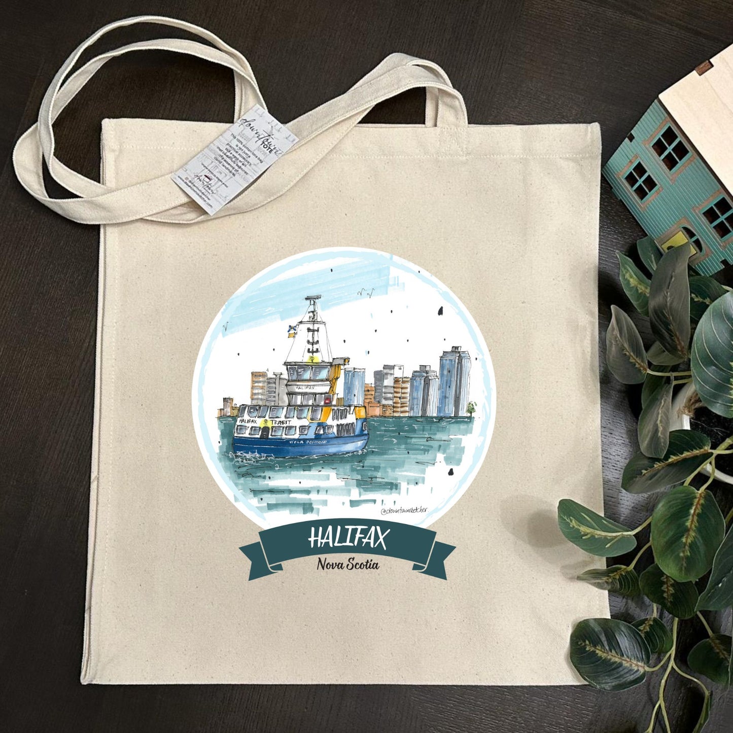 Halifax Ferry - Tall - Downtown Tote - Downtown Sketcher