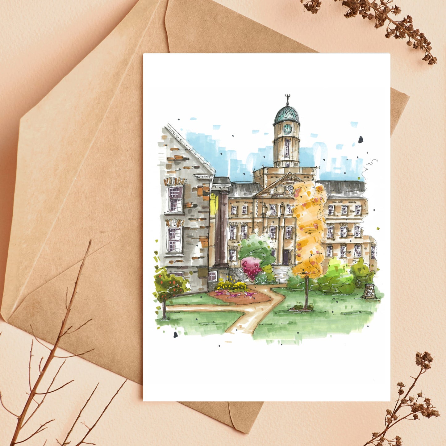 Henry Hicks Building, Dalhousie University, Halifax, Greeting Card, Urban Sketch, Greeting Card, Downtown Sketcher, Wynand van Niekerk