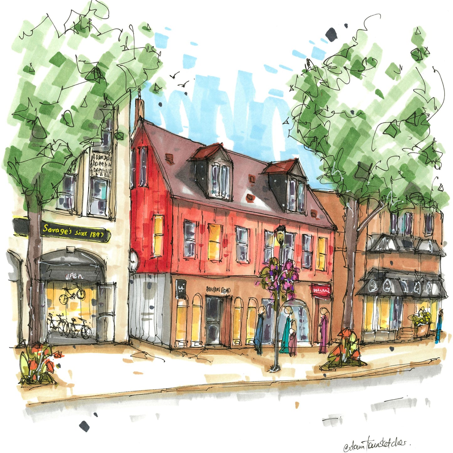 King Street Fredericton, New Brunswick, Greeting Card