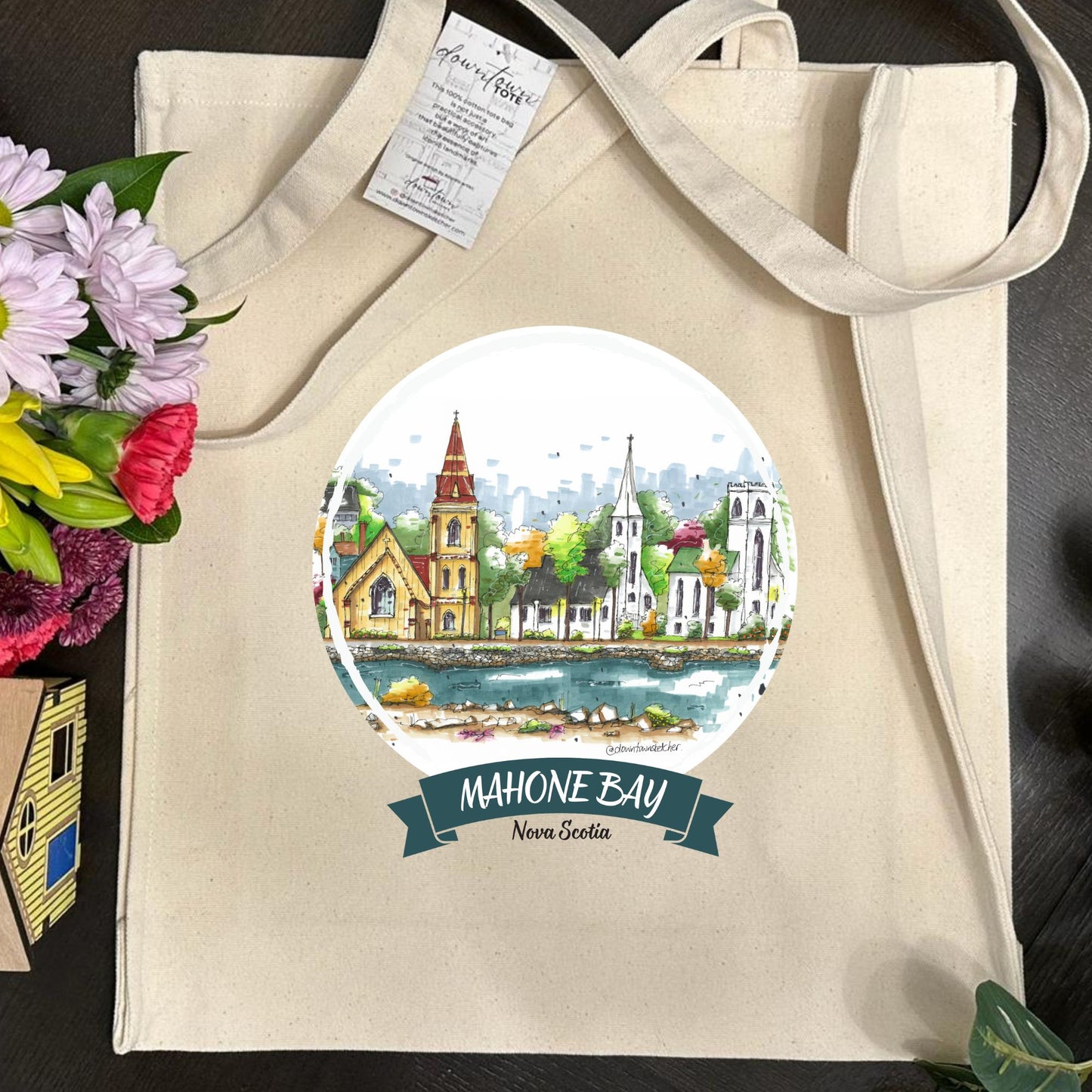 Three Churches Mahone Bay - Downtown Tote Tall