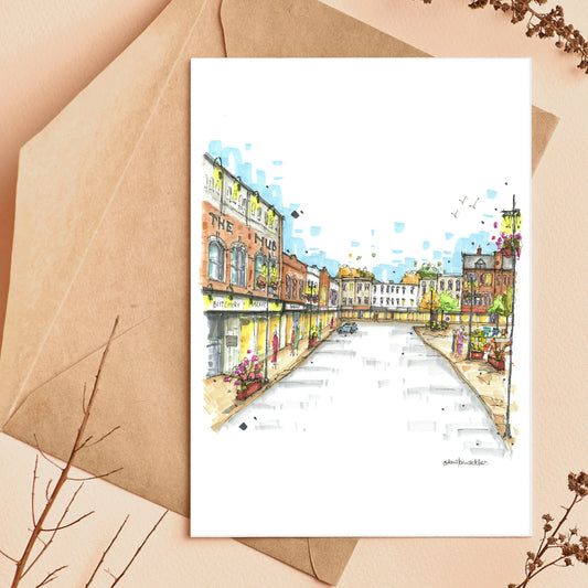 Market Square, Stratford, Ontario, Greeting Card - Downtown Sketcher
