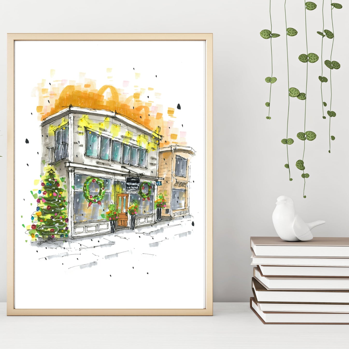 Mercantile on Duke Street Chester, Print, Downtownsketcher, Wynand van Niekerk, DTS0087