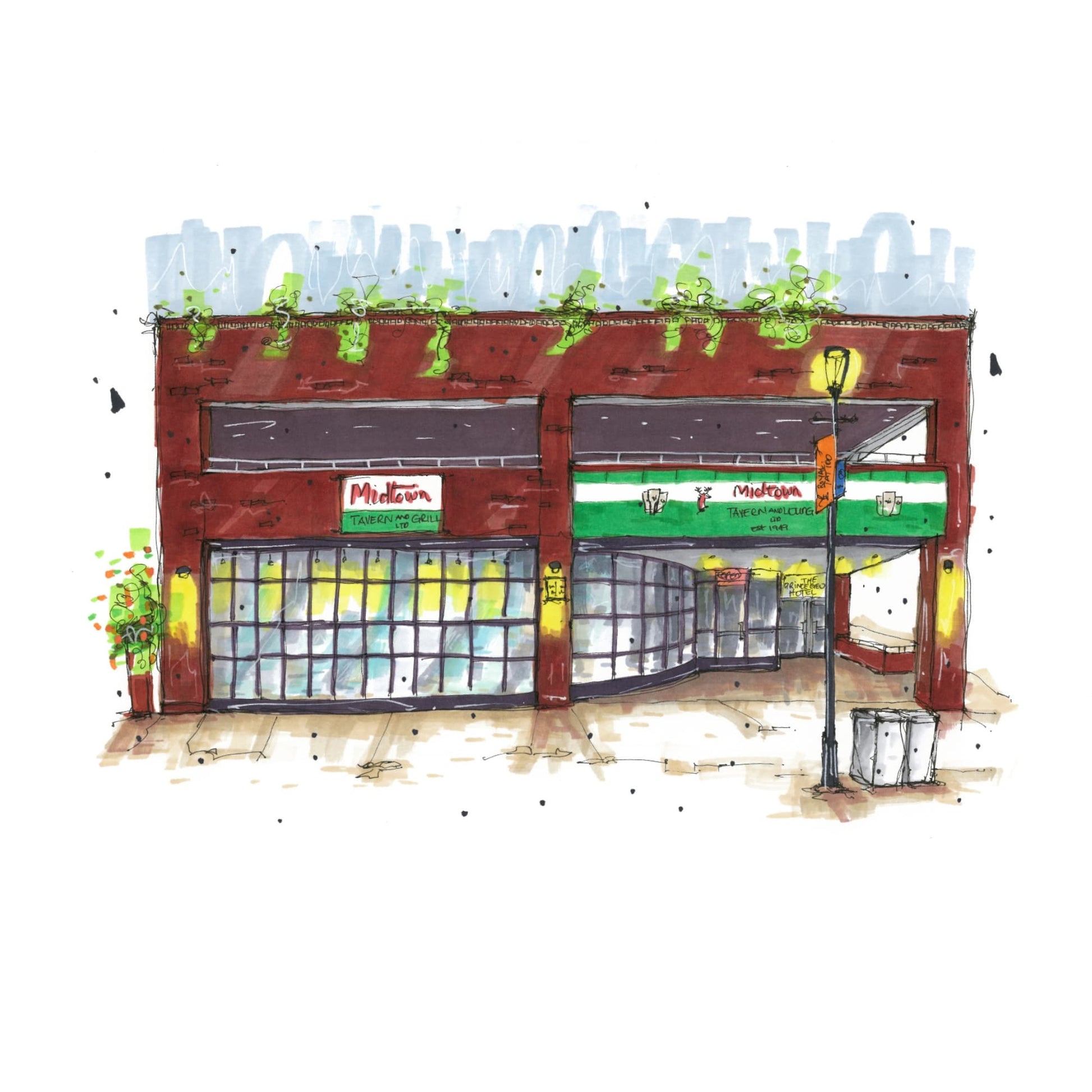 Midtown Tavern, Halifax, Nova Scotia, Greeting Card, Downtownsketcher, Wynand van Niekerk, DTS0066