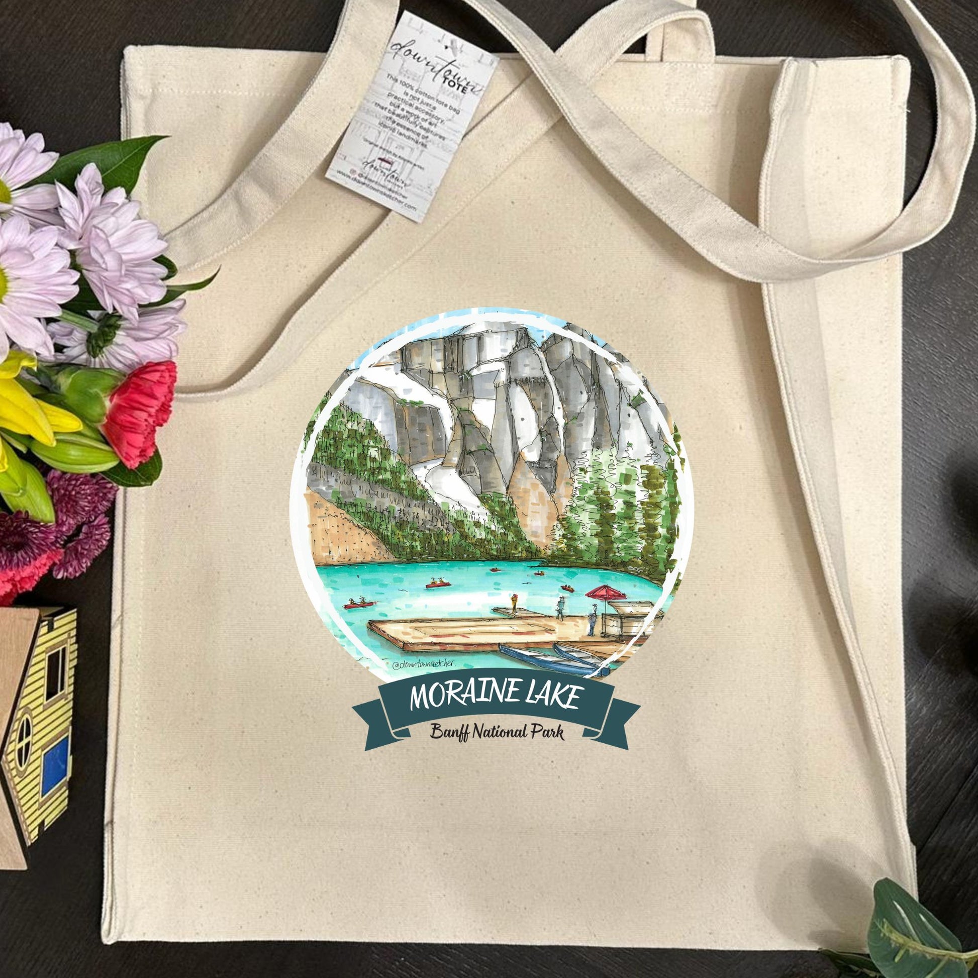 Moraine Lake, Banff National Park, Banff National Park - Downtown Tote Tall- Downtown Sketcher
