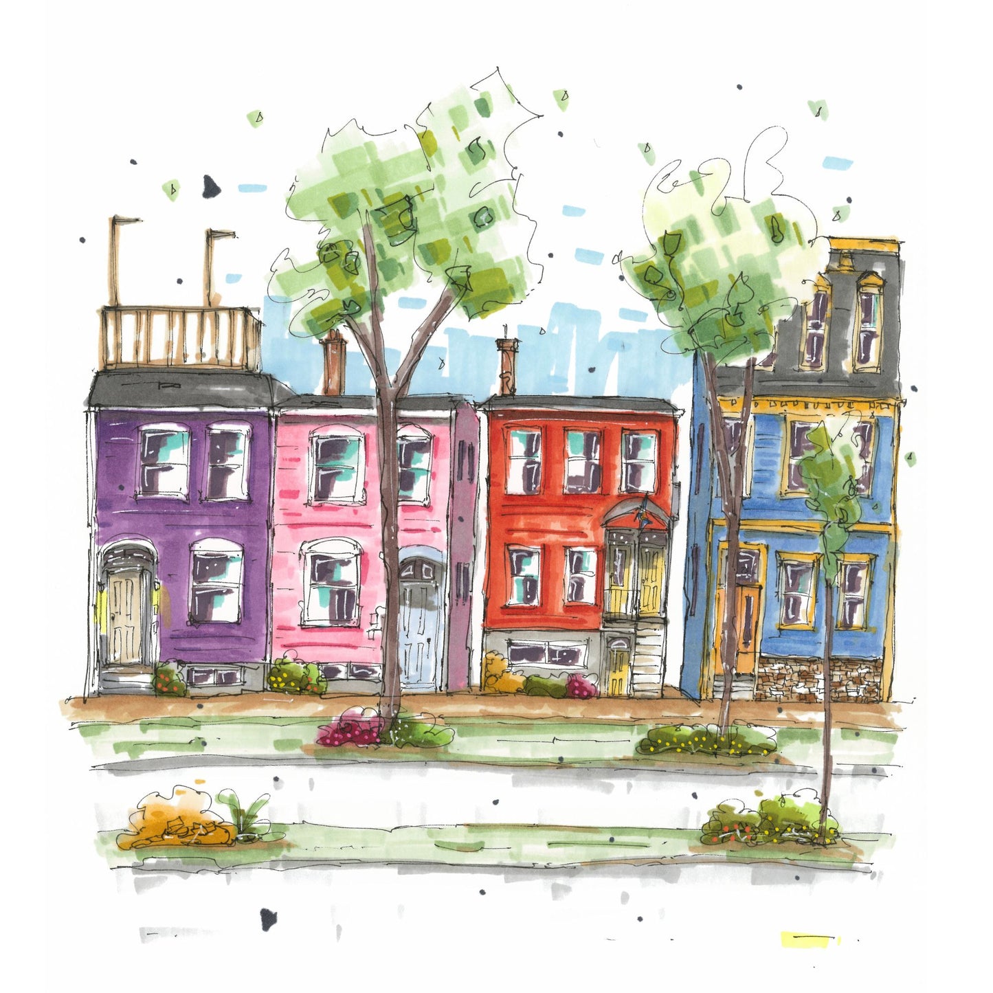 North Park Street, North End, Halifax, Greeting Card, Urban Sketch, Downtown Sketcher, Wynand van Niekerk