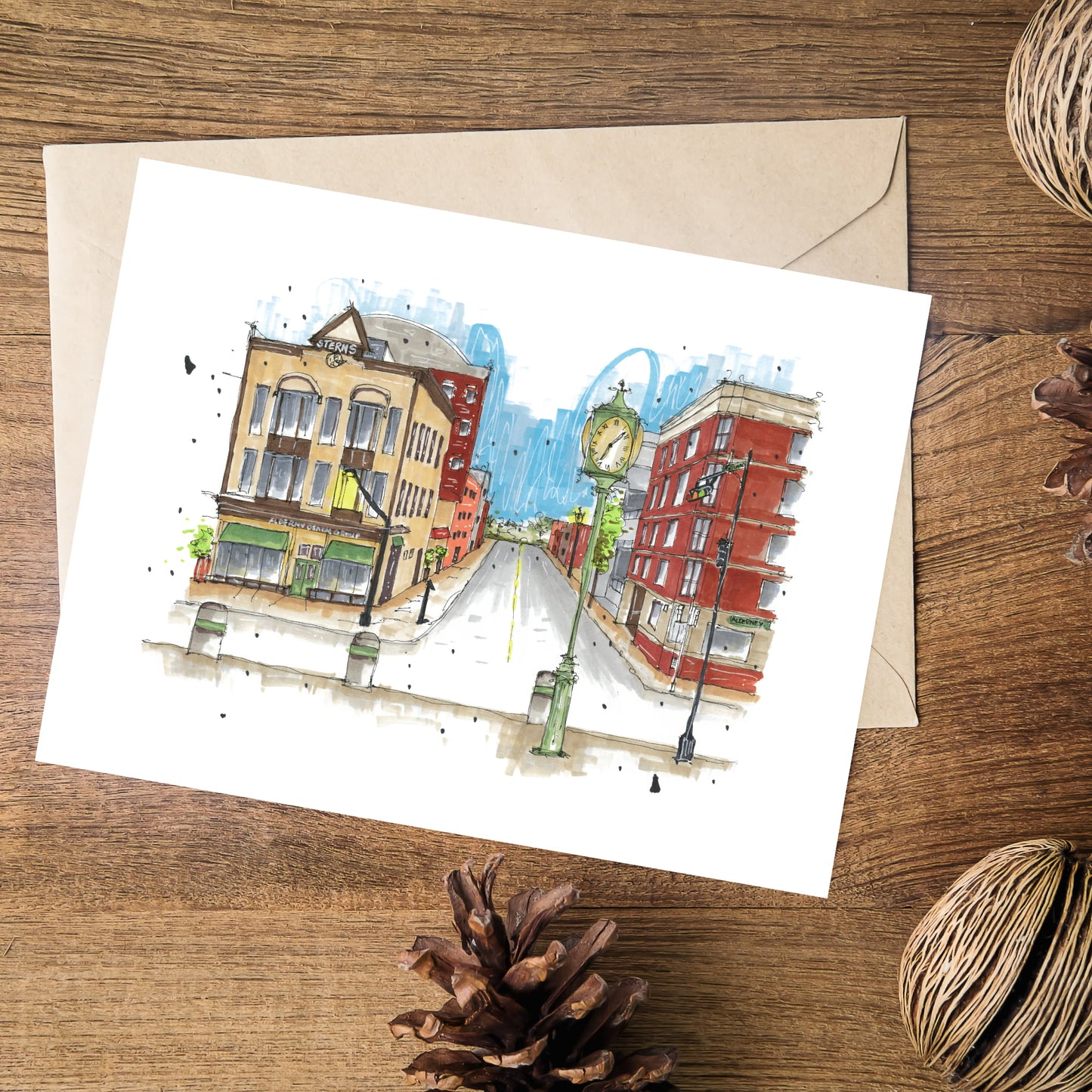 Portland Street, Dartmouth, Nova Scotia, Greeting Card, Downtownsketcher, Wynand van Niekerk, DTS0059