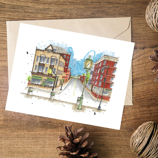 Portland Street, Dartmouth, Nova Scotia, Greeting Card, Downtownsketcher, Wynand van Niekerk, DTS0059