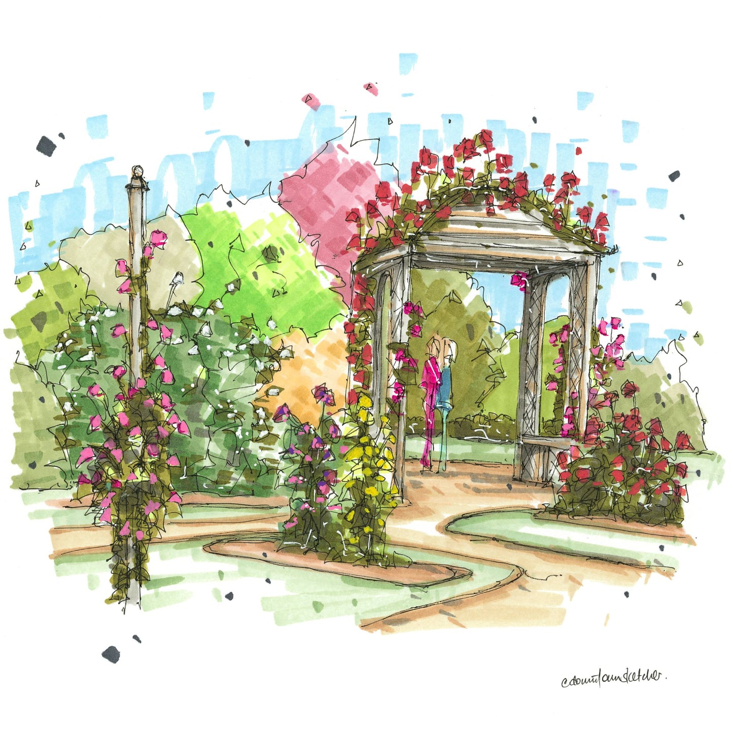 Rose Arbour, Historic Gardens, Annapolis Royal, Greeting Card