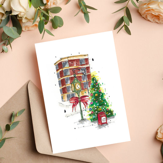 Santa's Mail Portland Street, Dartmouth, Halifax, Nova Scotia, Christmas Sketch, Christmas Card with Envelope, Downtown Sketcher, Wynand van Niekerk, DTS0093