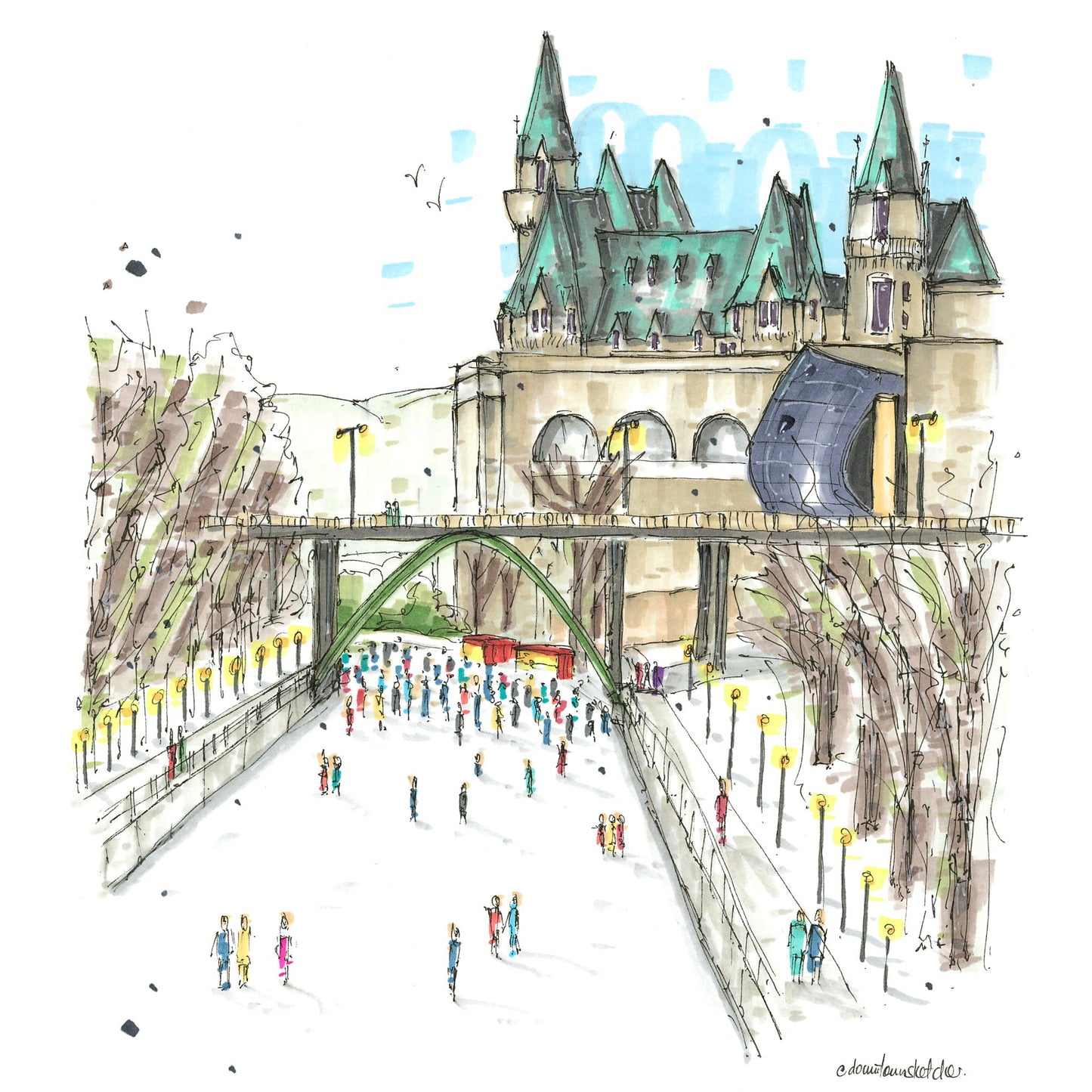 Skating the Rideau Canal, Ottawa, Greeting Card