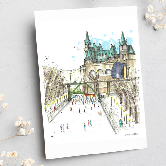 Skating the Rideau Canal, Ottawa, Greeting Card