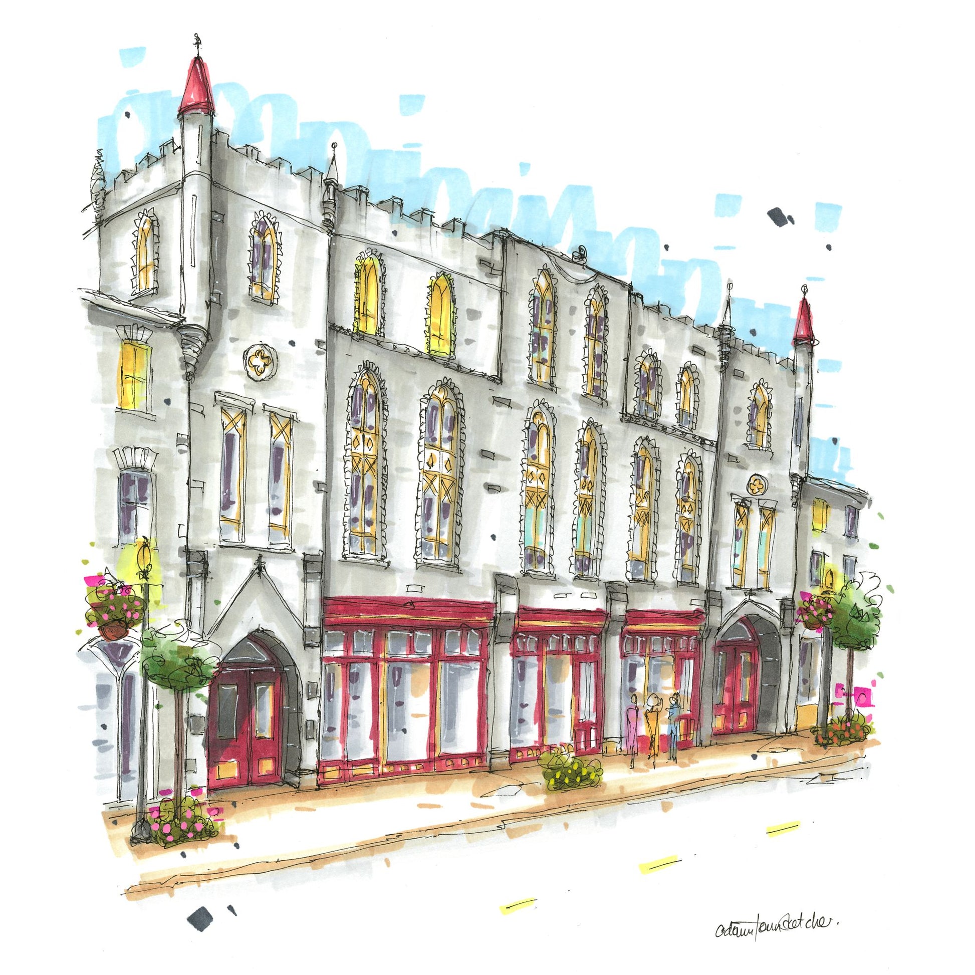 St. Marys Opera House, Ontario, Greeting Card - Downtown Sketcher