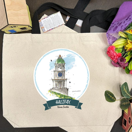 The Citadel Clock Tower Halifax - Downtown Tote - Standard - Downtown Sketcher
