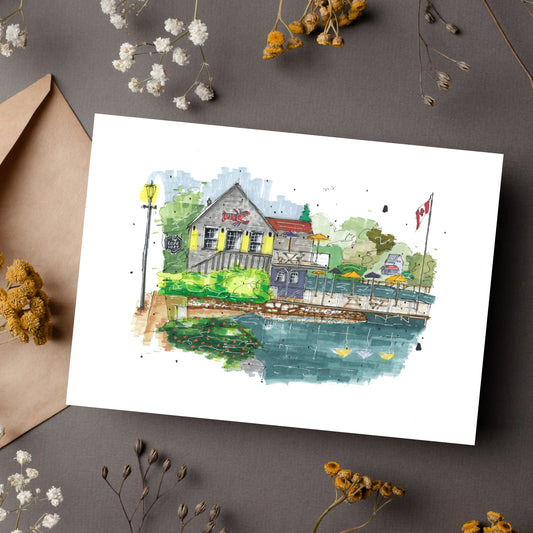The Rope Loft, Chester, Nova Scotia, Greeting Card, Downtownsketcher, Wynand van Niekerk, DTS0077