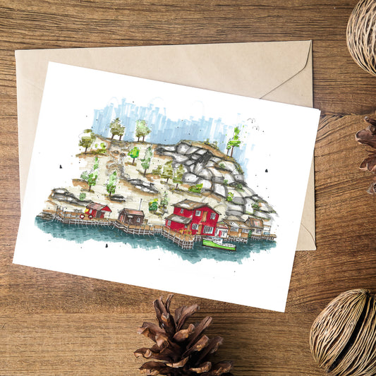 The Wharf at Quidi Vidi Village, St. John's, Newfoundland, Print, Downtownsketcher, Wynand van Niekerk, DTS0052