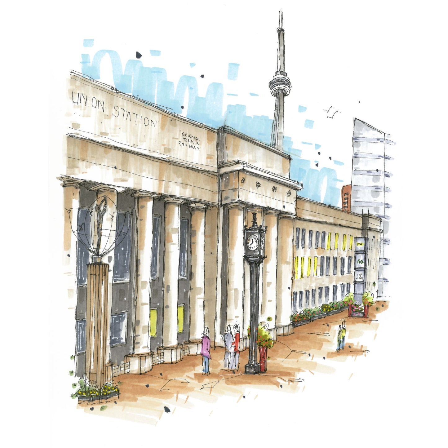 Union Station Toronto greeting card - Downtown Sketcher