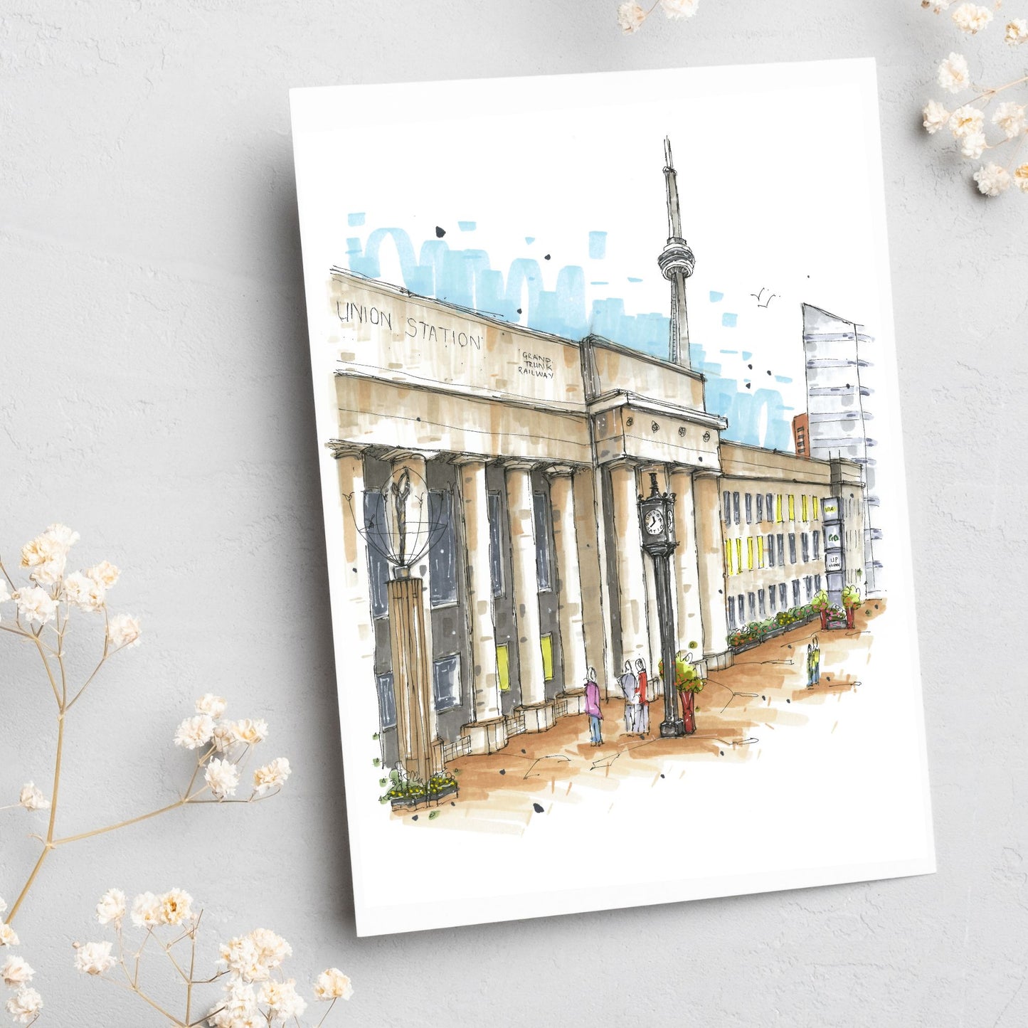 Union Station Toronto greeting card - Downtown Sketcher