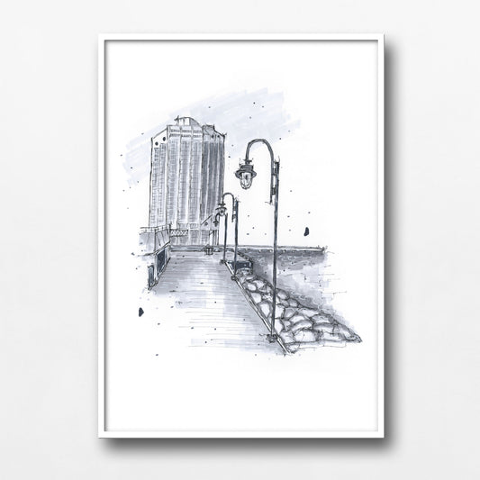 DTS0032 - Purdy's Wharf Halifax Nova Scotia Sketch, Art Print - Artwork Print Sketch 2 - Downtown Sketcher