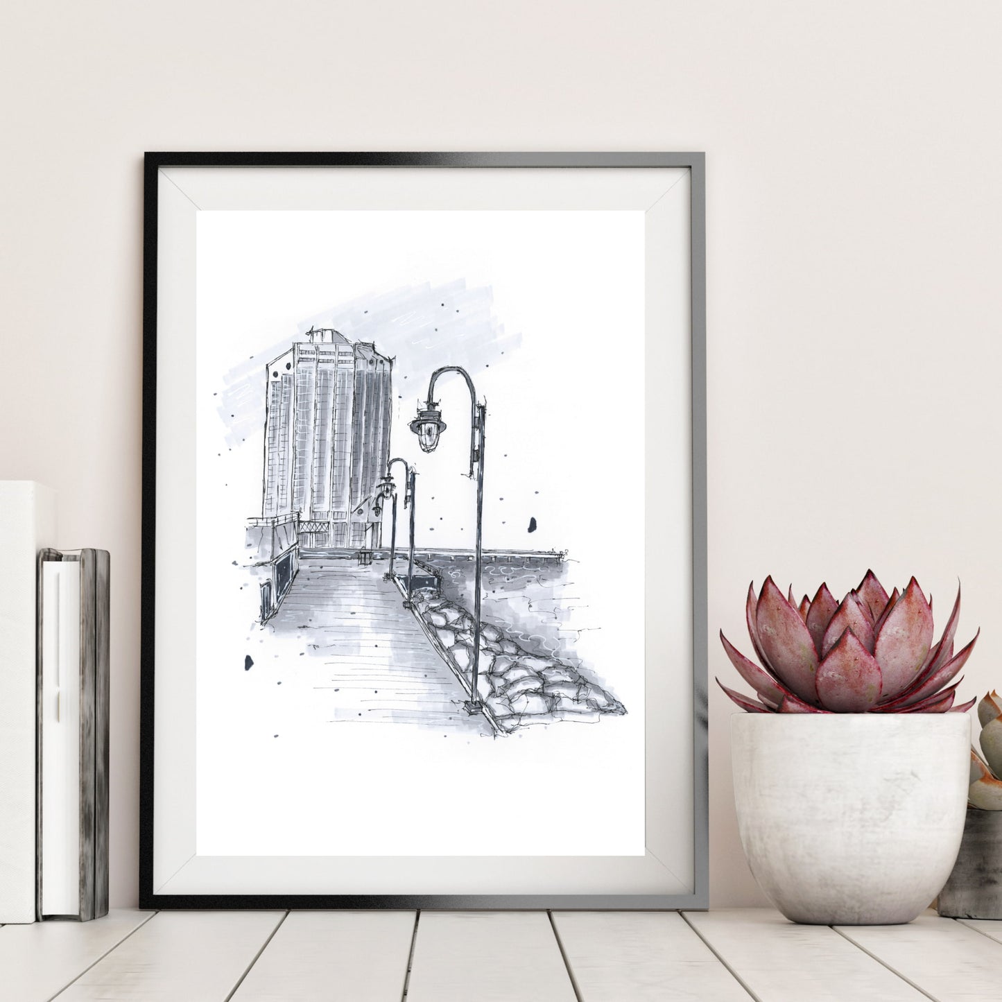 DTS0032 - Purdy's Wharf Halifax Nova Scotia Sketch, Art Print - Artwork Print Sketch 2 - Downtown Sketcher