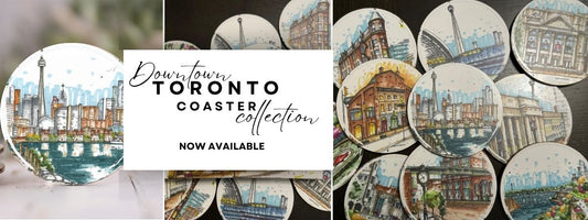 Miniature works of art, the Downtown Sketcher's Toronto Coaster Collection is now available