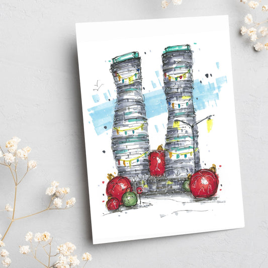 Absolute World Towers baubles, Mississauga Christmas Card - Downtown Sketcher