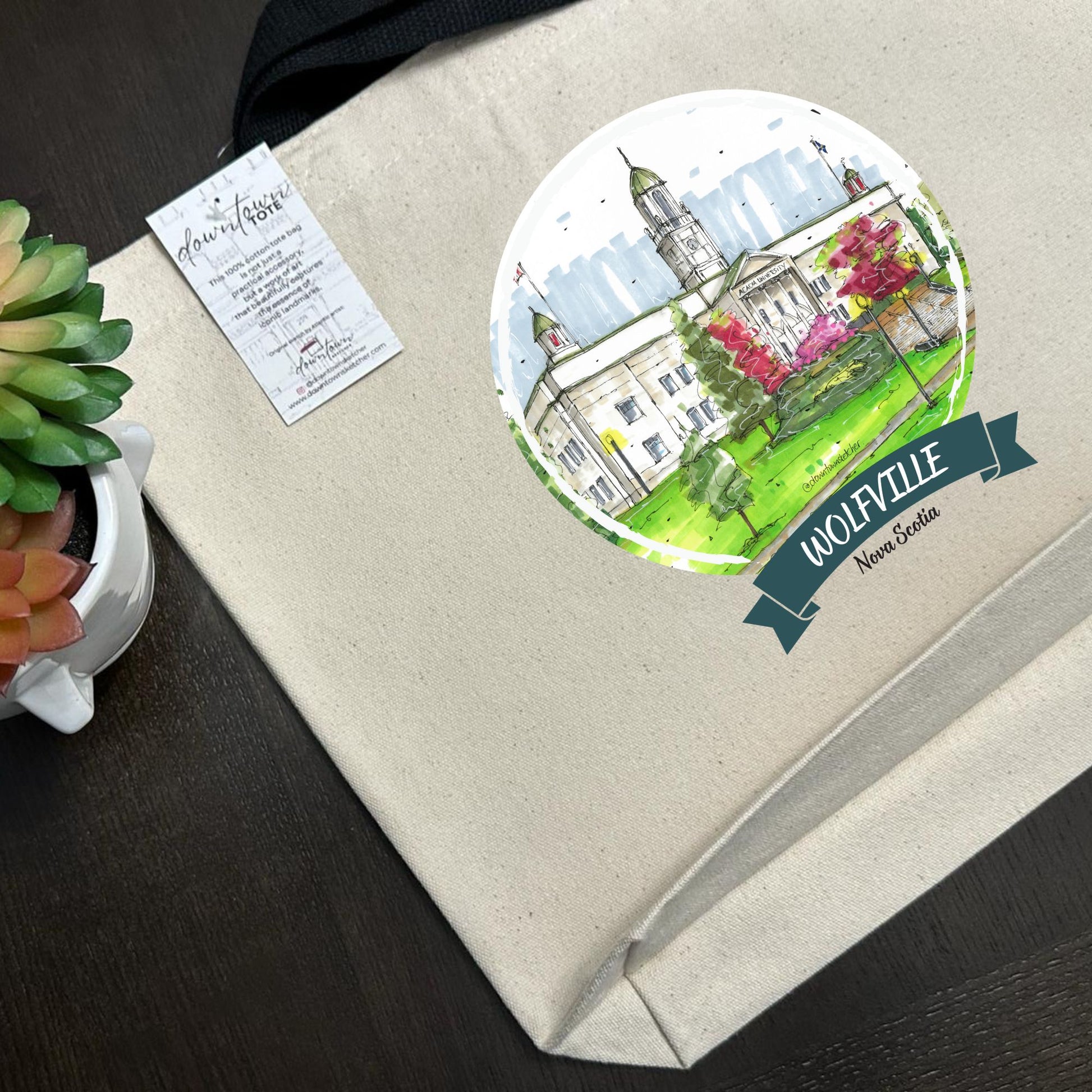 Acadia University Wolfville - Downtown Tote - Standard - Downtown Tote - Downtown Sketcher