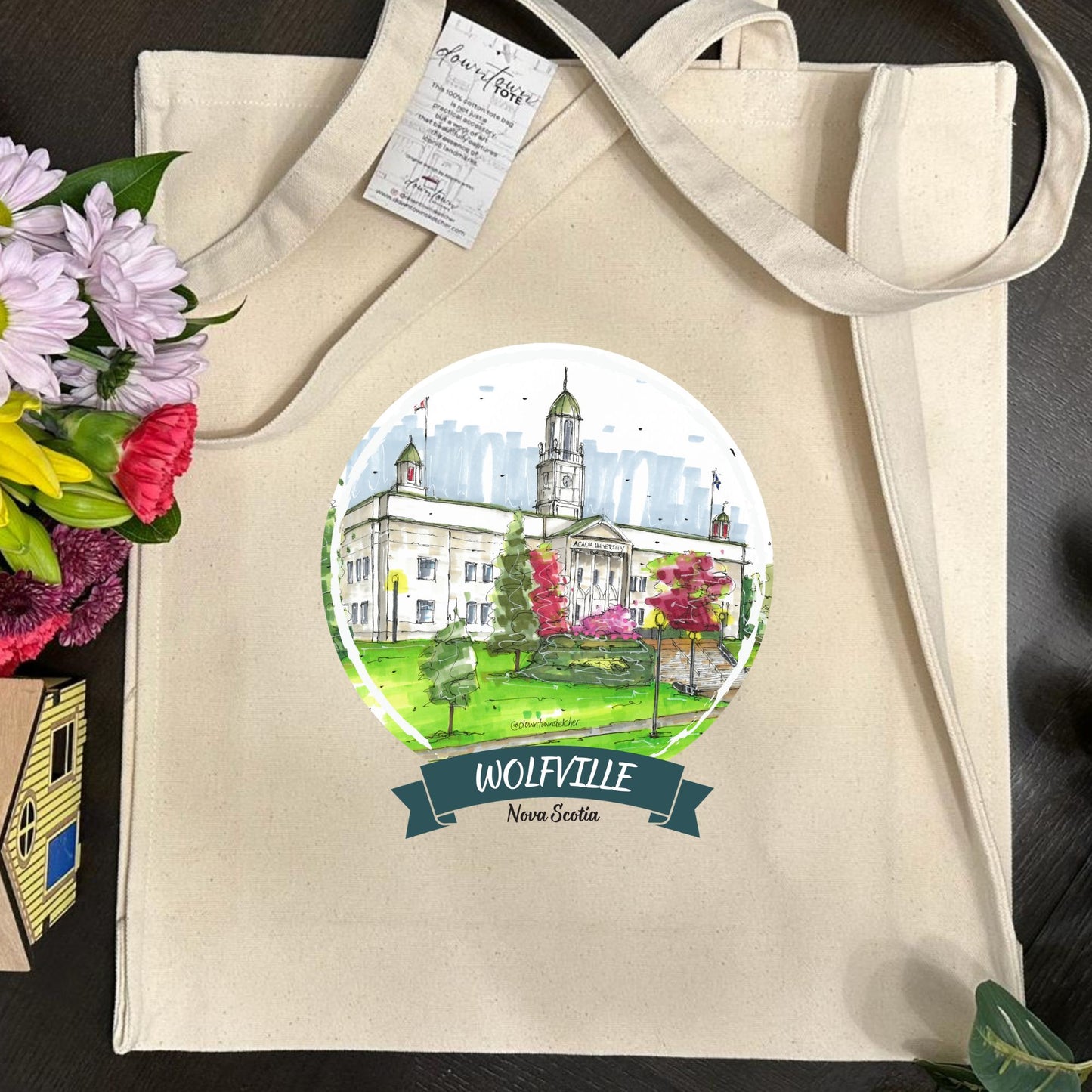 Acadia University Wolfville - Tall - Downtown Tote - Downtown Sketcher