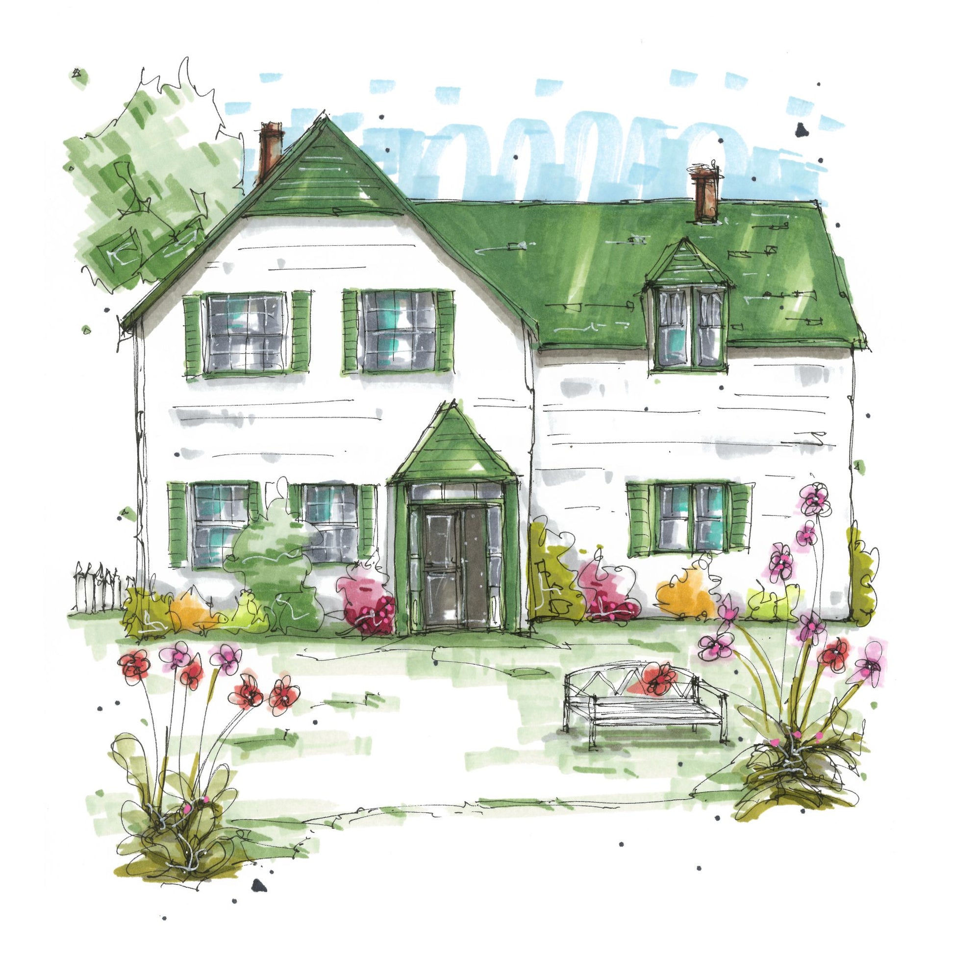 Anne of Green Gables Heritage Place, Prince Edward Island Greeting Card - Downtown Sketcher