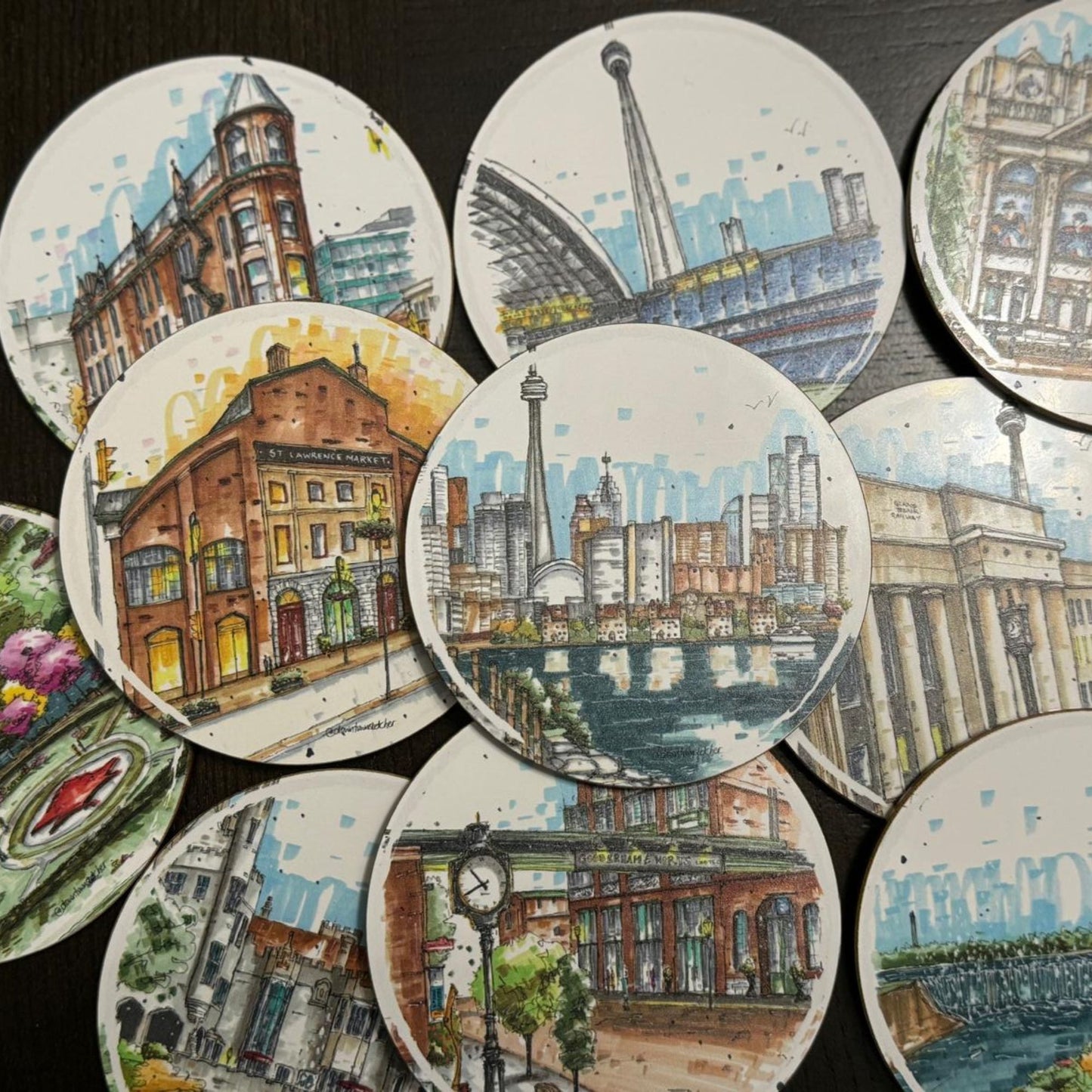 Ballgame at the Rogers Centre, Toronto - Downtown Coasters by Downtown Sketcher