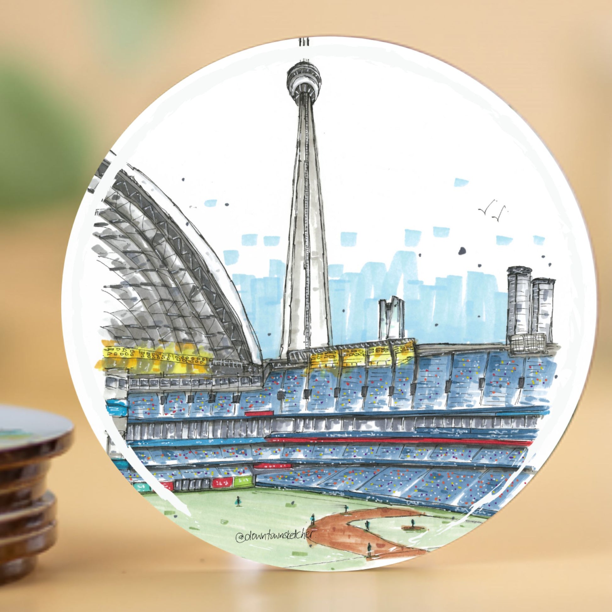 Ballgame at the Rogers Centre, Toronto - Downtown Coaster by Downtown Sketcher