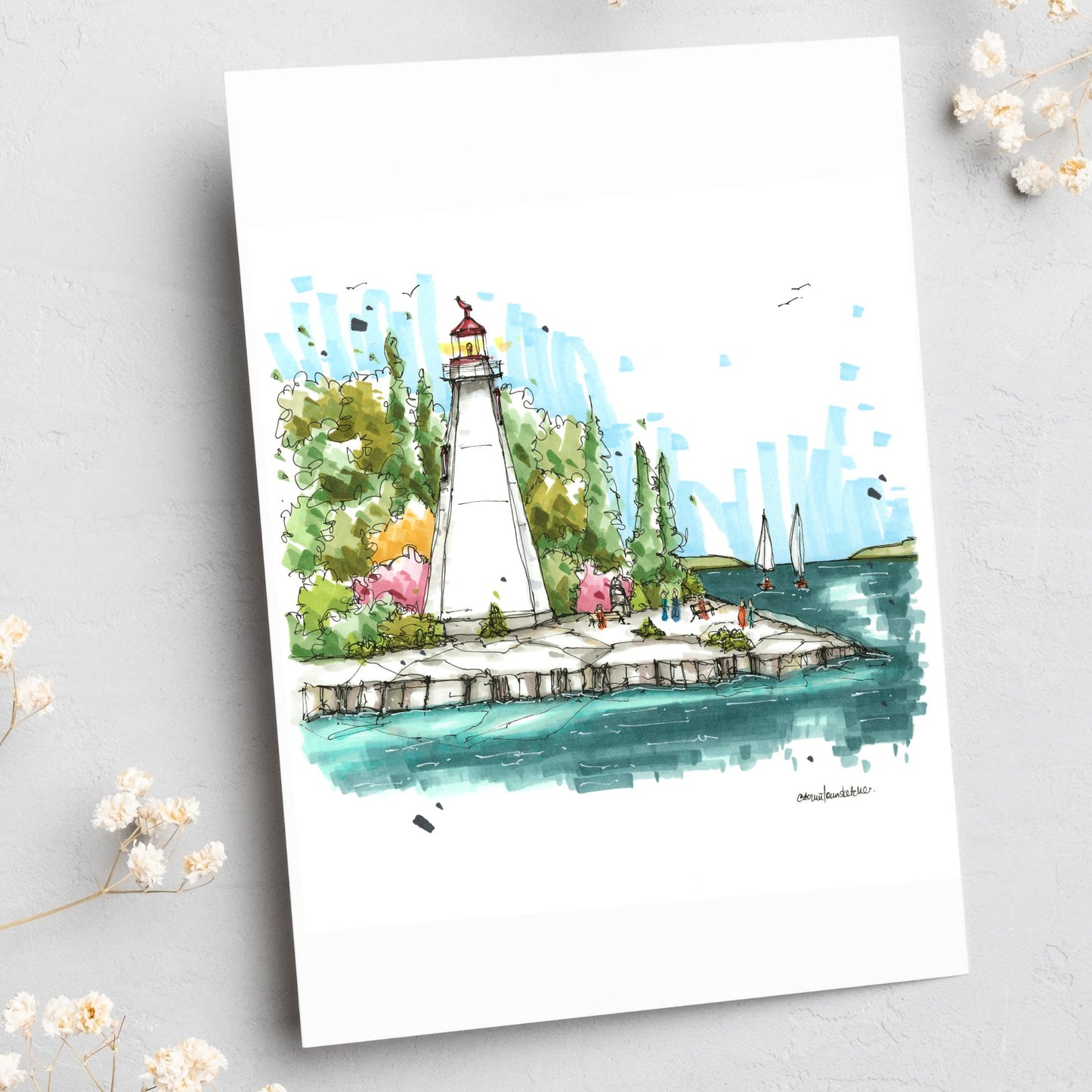 Big Tub Lighthouse, Tobermory, ON, Greeting Card