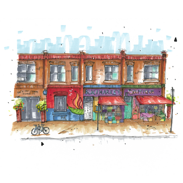 Black Market Boutique Halifax Greeting Card Downtown Sketcher