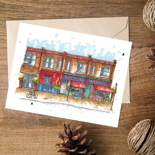 Black Market Boutique Halifax, Nova Scotia, Greeting Card, Urban Sketch, Greeting Card, Downtown Sketcher, Wynand van Niekerk