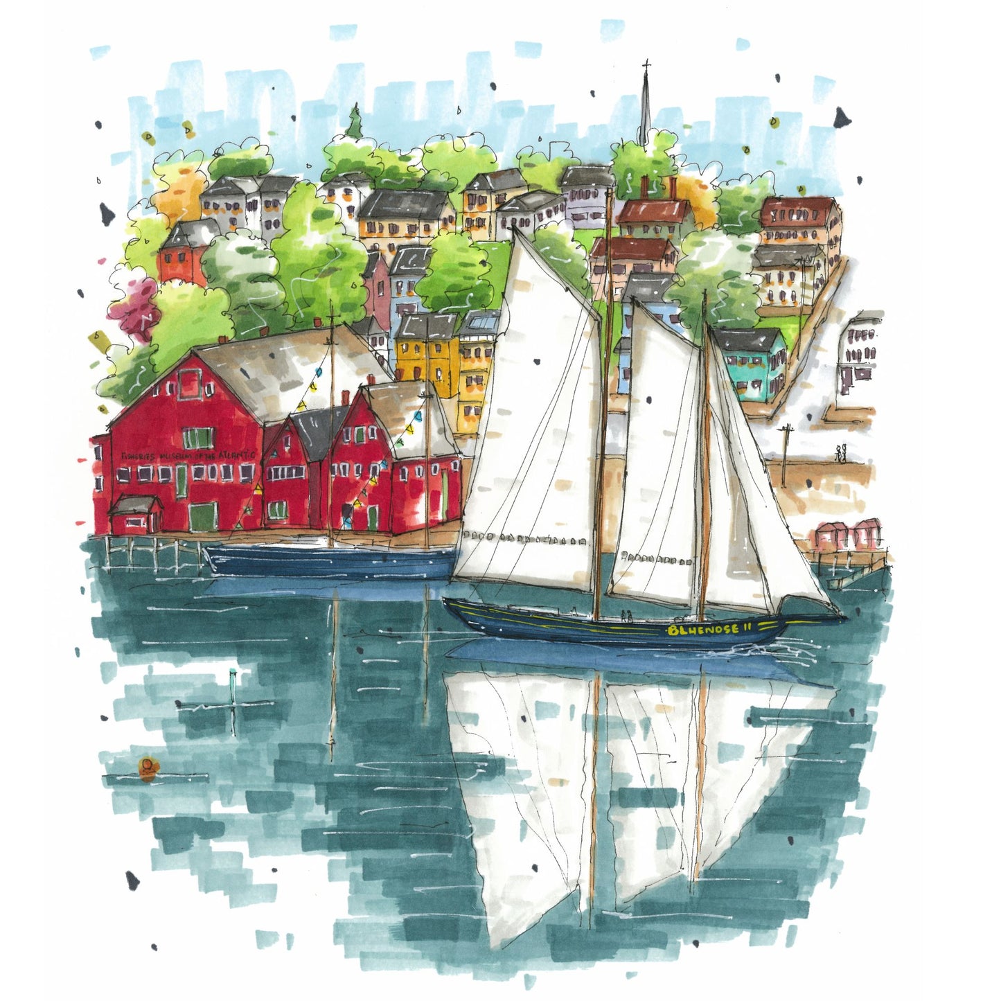 Bluenose II in Lunenburg Harbour Greeting Card