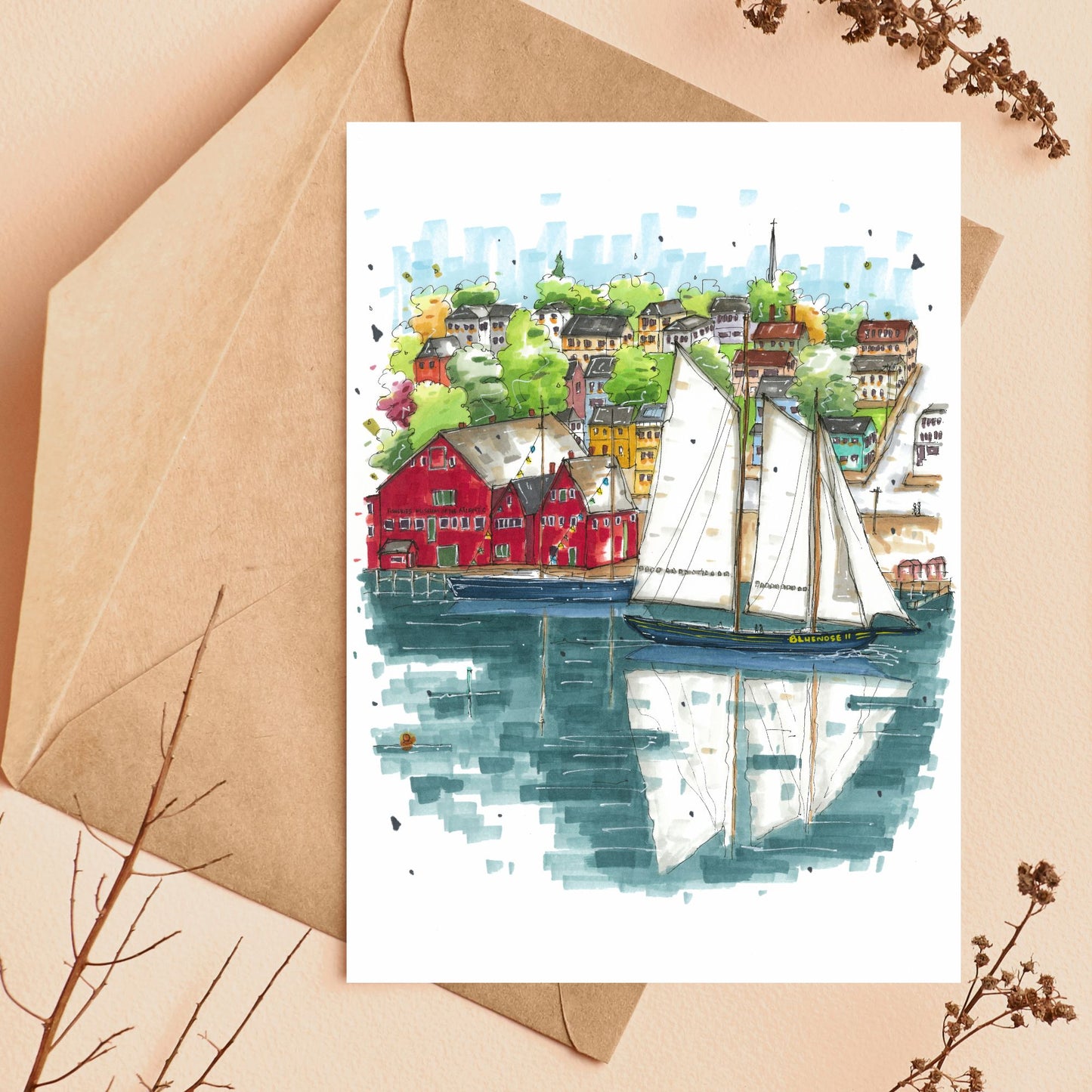 Bluenose II in Lunenburg Harbour Greeting Card