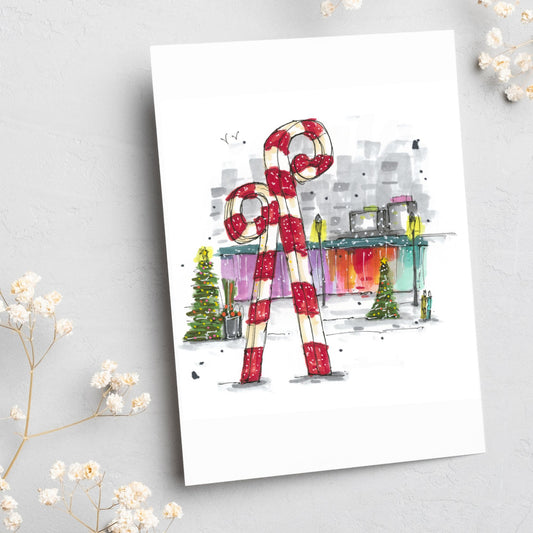 Candy Canes at Niagara Falls Christmas Card