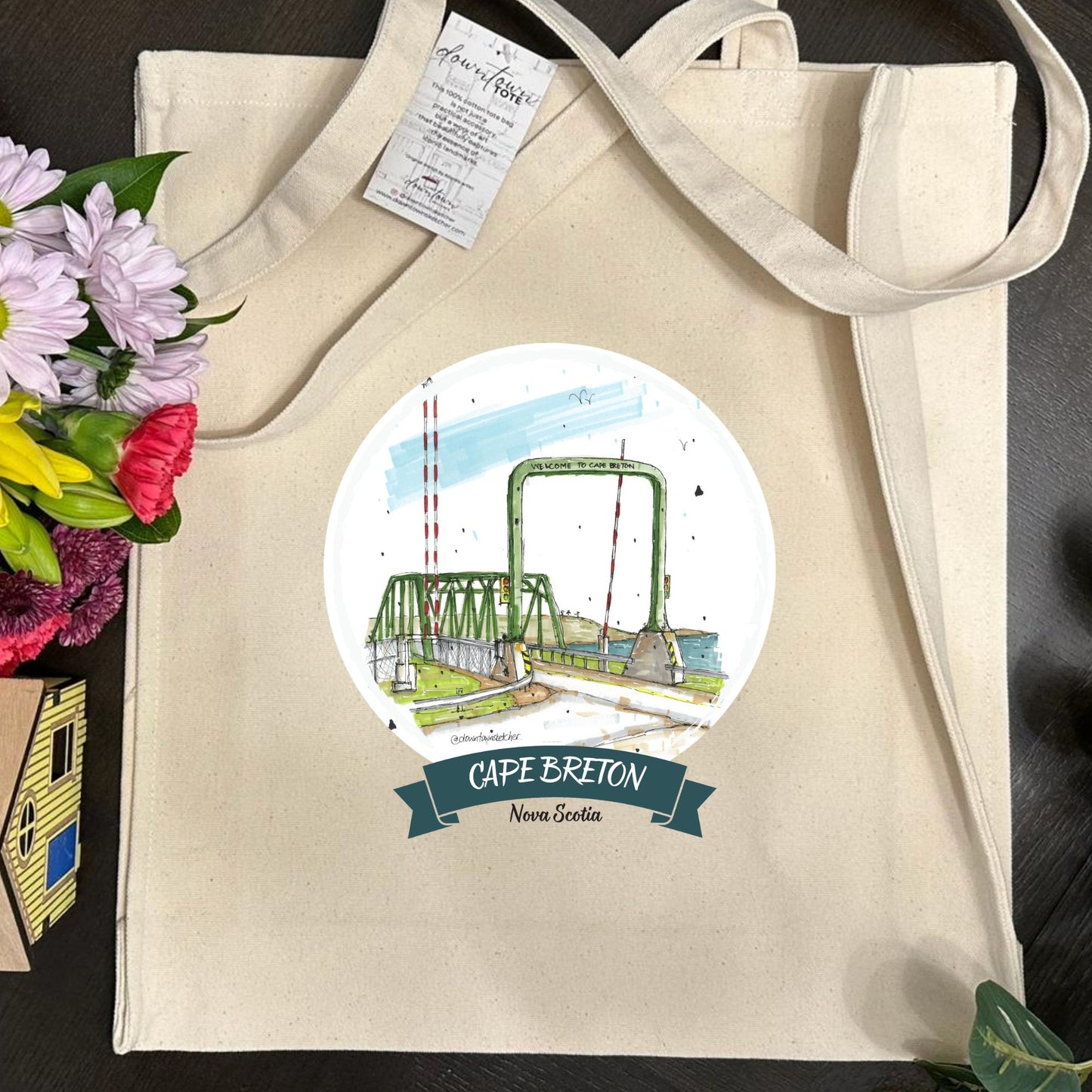 Canso Causeway Cape Breton Island - Tall - Downtown Tote - Downtown Sketcher