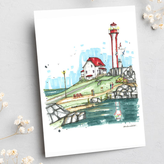 Cape Forchu Lighthouse, Yarmouth - Greeting Card