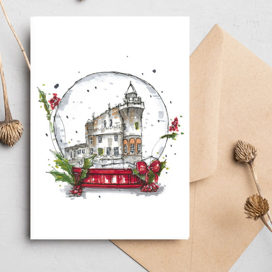 Casa Loma Snow Globe Christmas Card - Downtown Sketcher