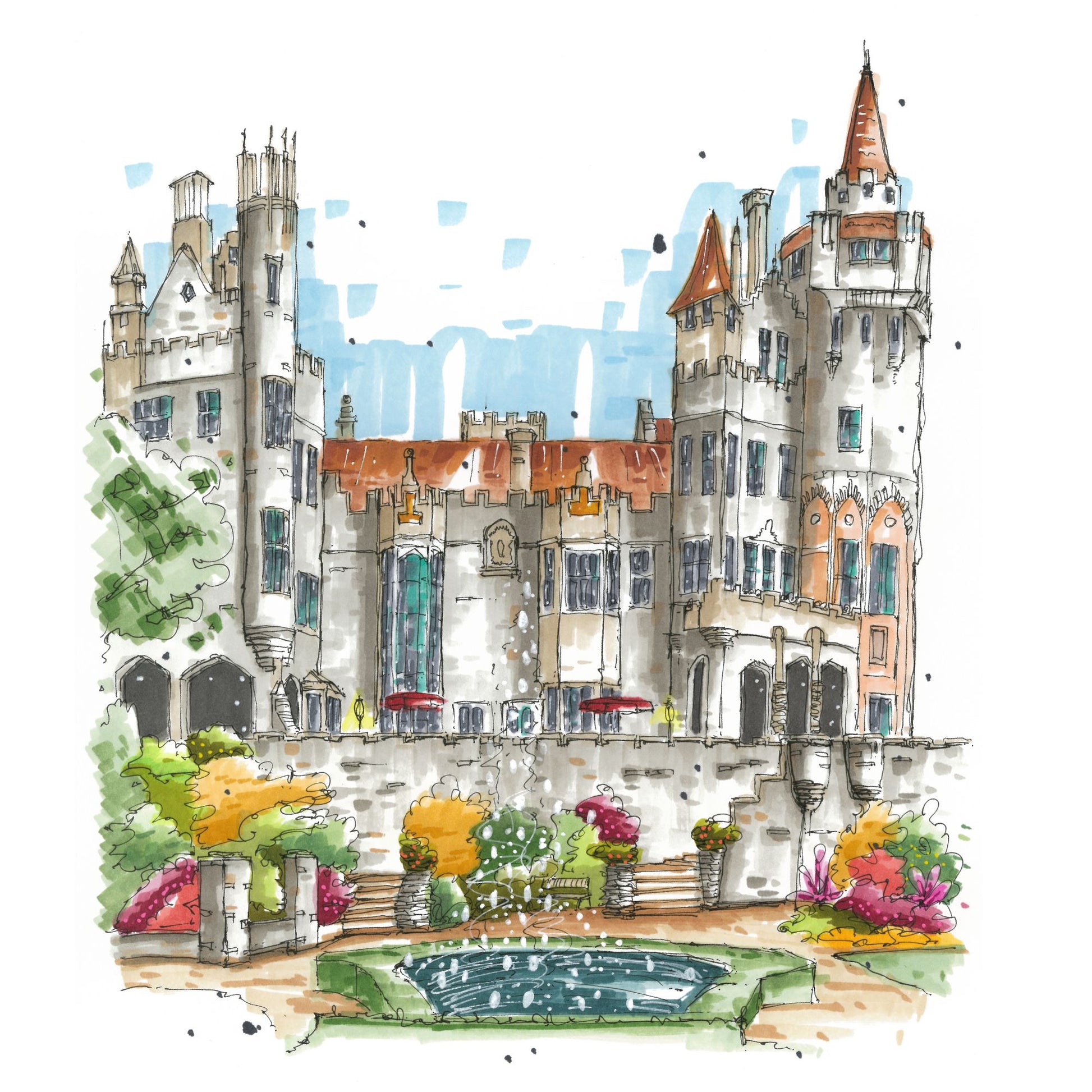 Casa Loma, Toronto's Majestic Castle - Downtown Sketcher