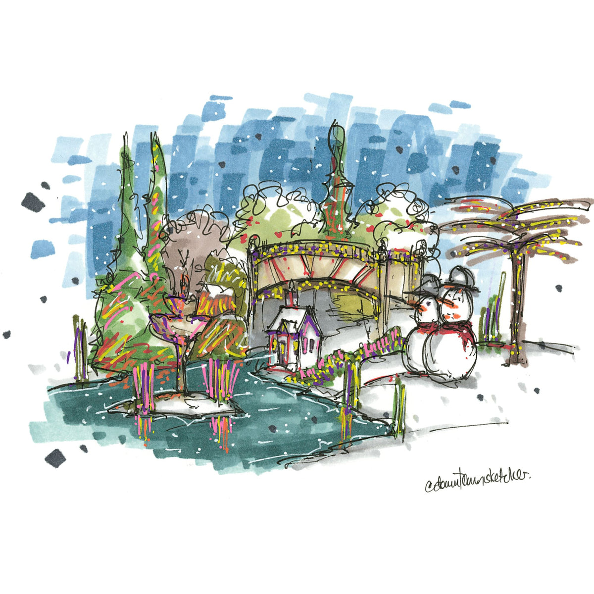 Christmas Lights at the Halifax Public Gardens - Christmas Card