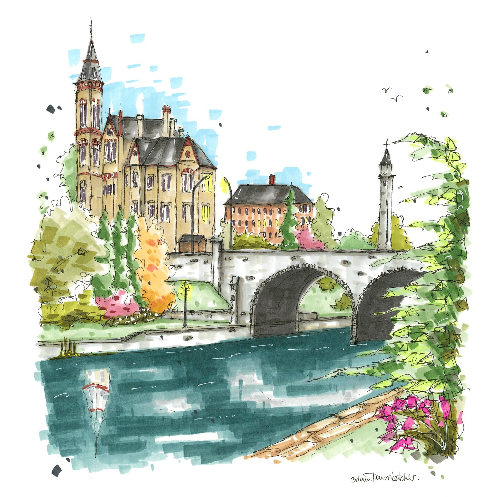 Court of Justice from Avon River, Stratford, Ontario - Magnet