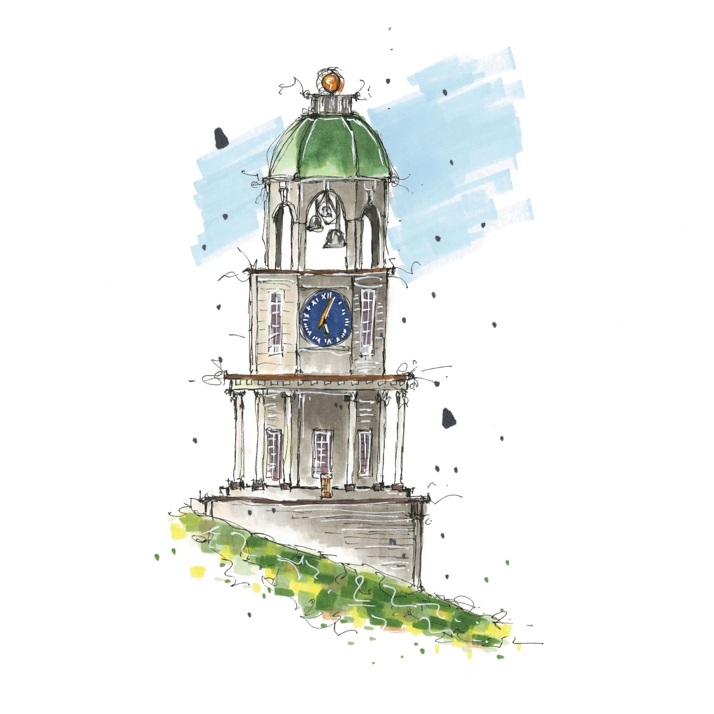 DTS0024 The Citadel Clock Tower, Halifax - Downtown - Downtown Coasters by Downtown Sketcher