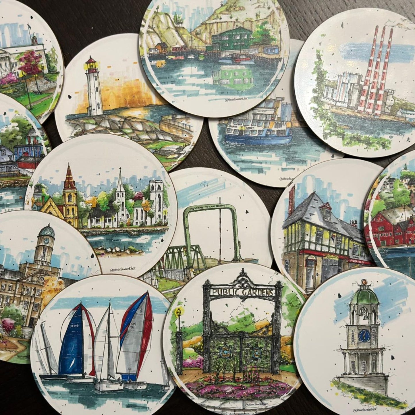 DTS0024 The Citadel Clock Tower, Halifax - Downtown - Downtown Coasters by Downtown Sketcher